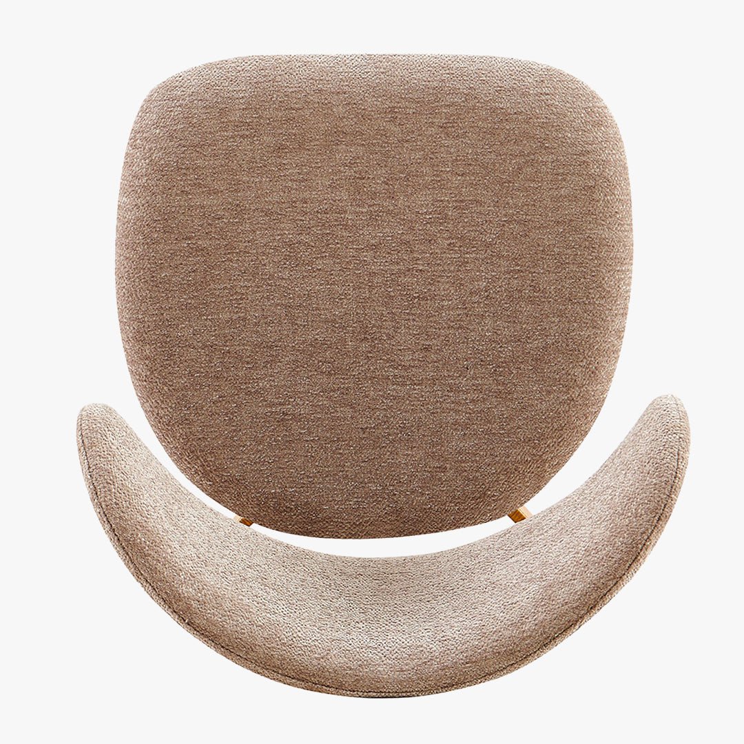 COCO Lot de 2 chaises en tissu taupe piètement en métal couleur bois - Chaise de repas - Mobilier Deco