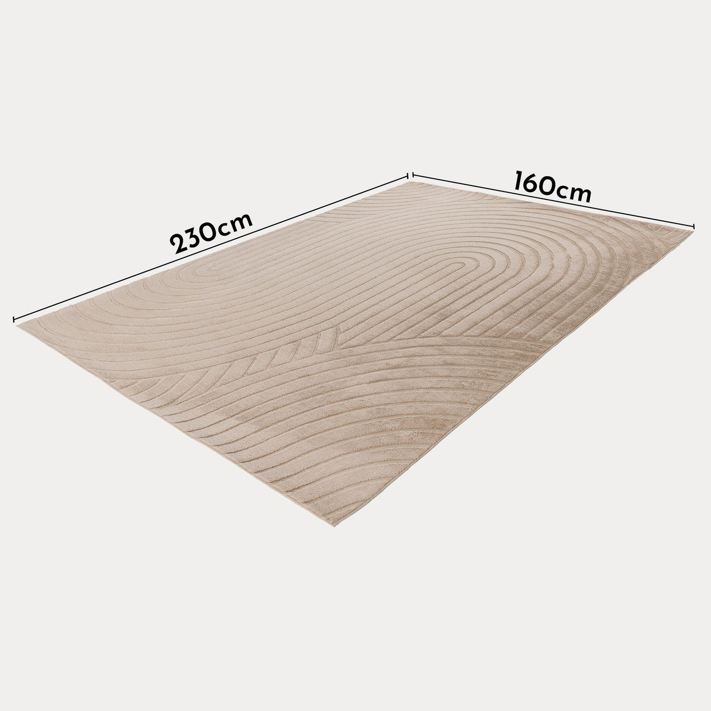 COMFORT Tapis doux à motif beige - 160x230 cm - Tapis - Mobilier Deco