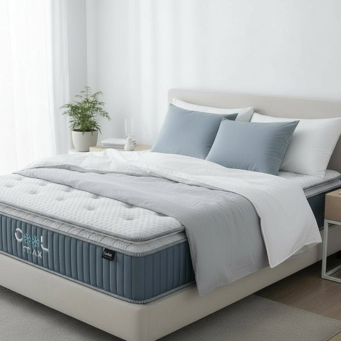 COOL MAX Matelas mémoire de forme et ressorts ensachés 140x190 cm épaisseur 31 cm