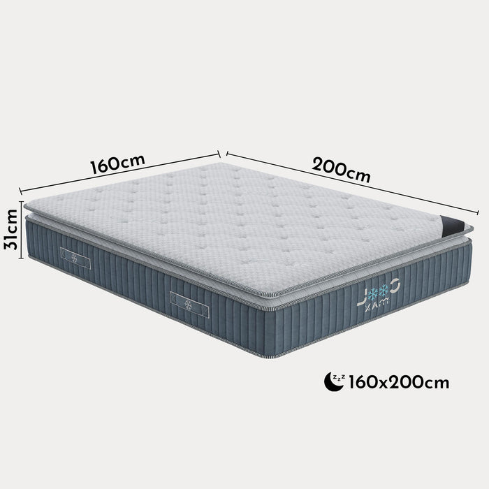 COOL MAX Matelas mémoire de forme et ressorts ensachés 160x200 cm épaisseur 31 cm