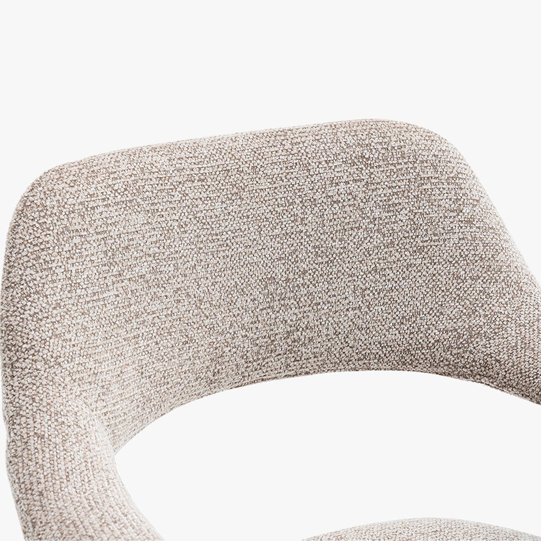 CORALIE Chaise en tissu beige pieds chêne massif foncé - Chaise de repas - Mobilier Deco