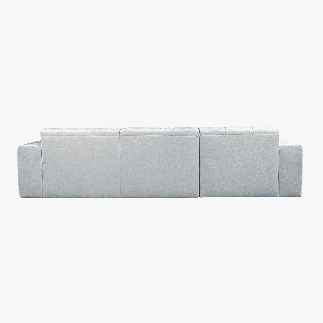 CYNDA Canapé d'angle en tissu capitonné gris - Angle gauche - Canapés d'angle - Mobilier Deco