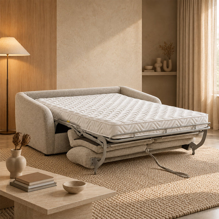 DAEL Canapé 3 places convertible en tissu beige – Canapés convertibles – vue 2