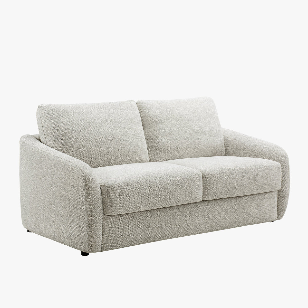 DAEL Canapé 3 places convertible matelas 12 cm en tissu beige - Canapés convertibles - Mobilier Deco