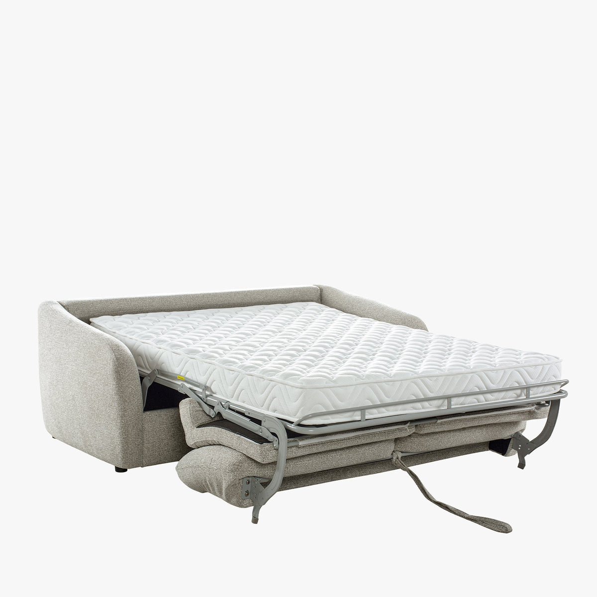 DAEL Canapé 3 places convertible matelas 12 cm en tissu beige - Canapés convertibles - Mobilier Deco