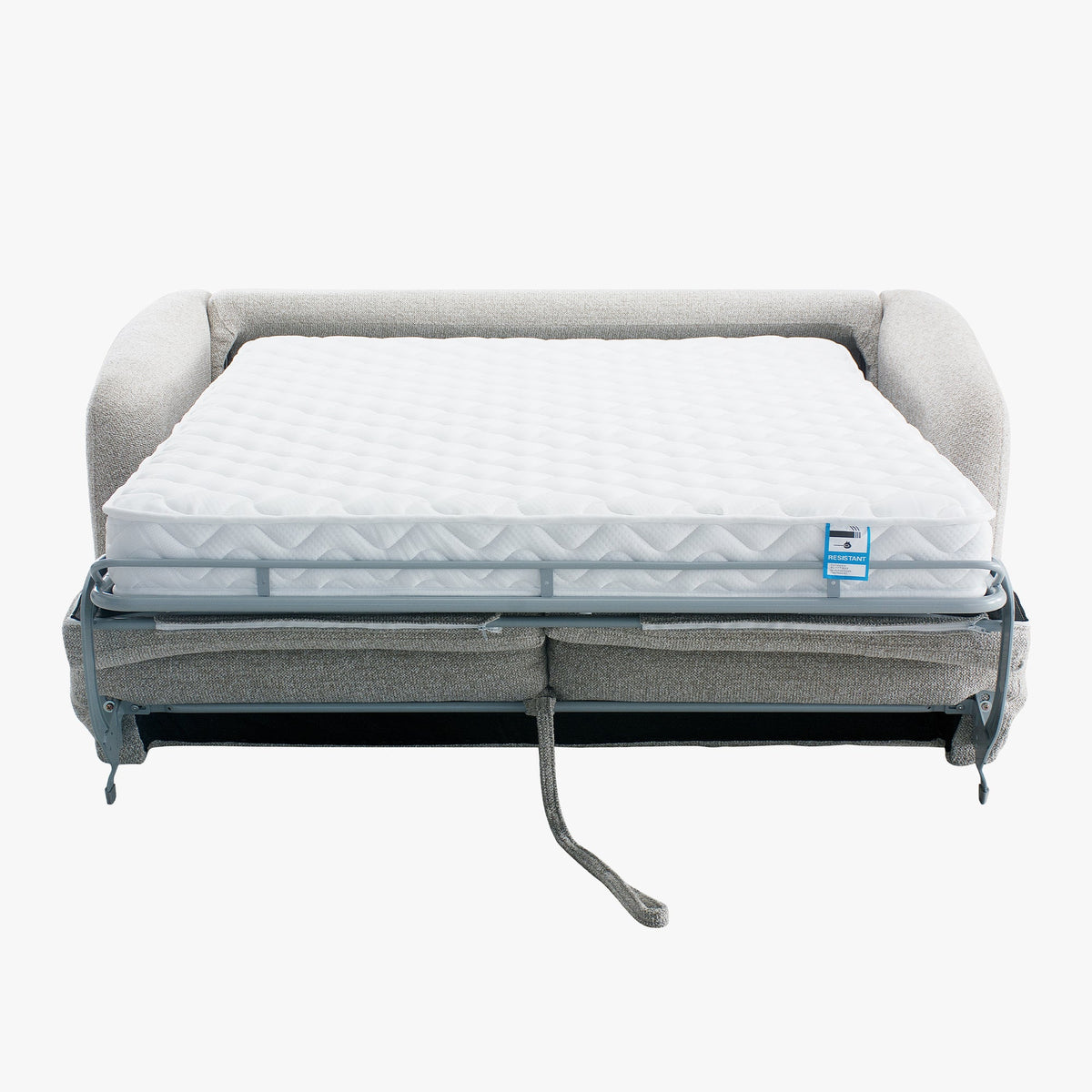 DAEL Canapé 3 places convertible matelas 12 cm en tissu blanc écru - Canapés convertibles - Mobilier Deco