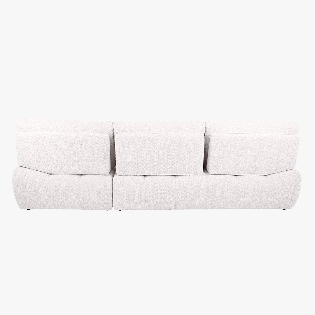 DALIA Canapé d'angle avec dossier amovible en tissu blanc écru  - Angle droit - Canapés d'angle - Mobilier Deco