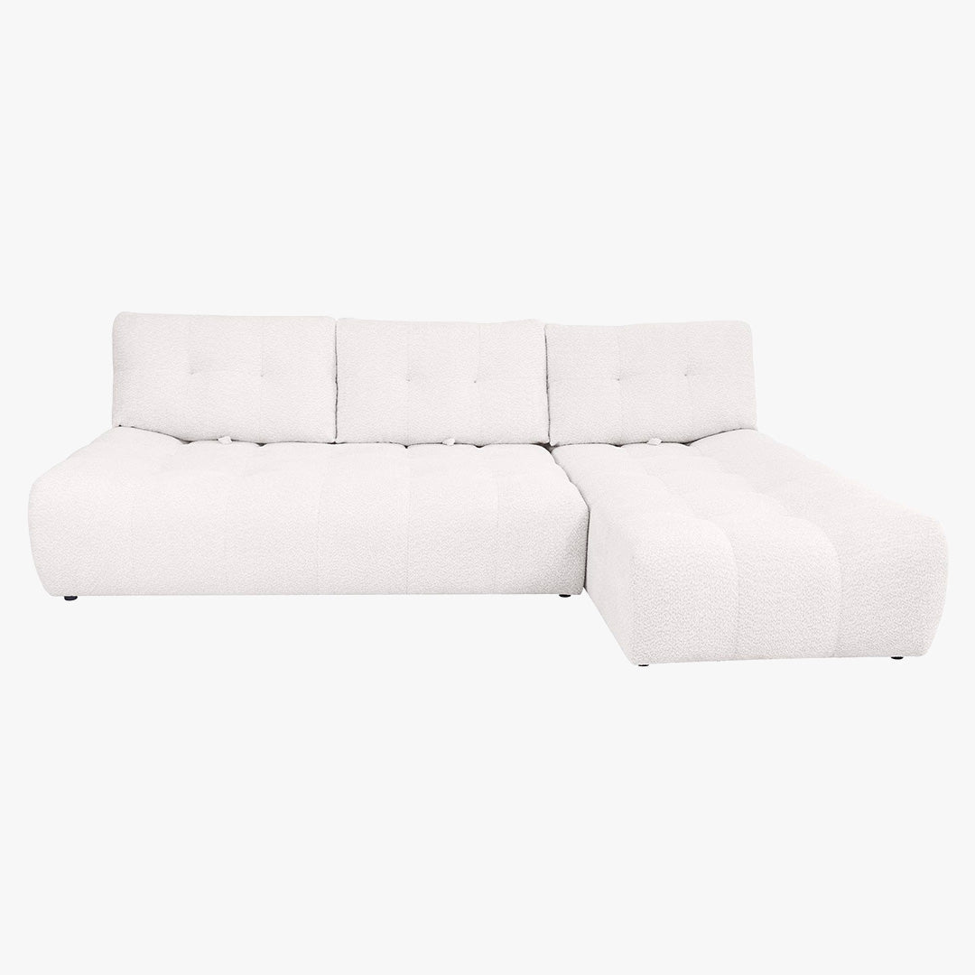 DALIA Canapé d'angle avec dossier amovible en tissu blanc écru  - Angle droit - Canapés d'angle - Mobilier Deco