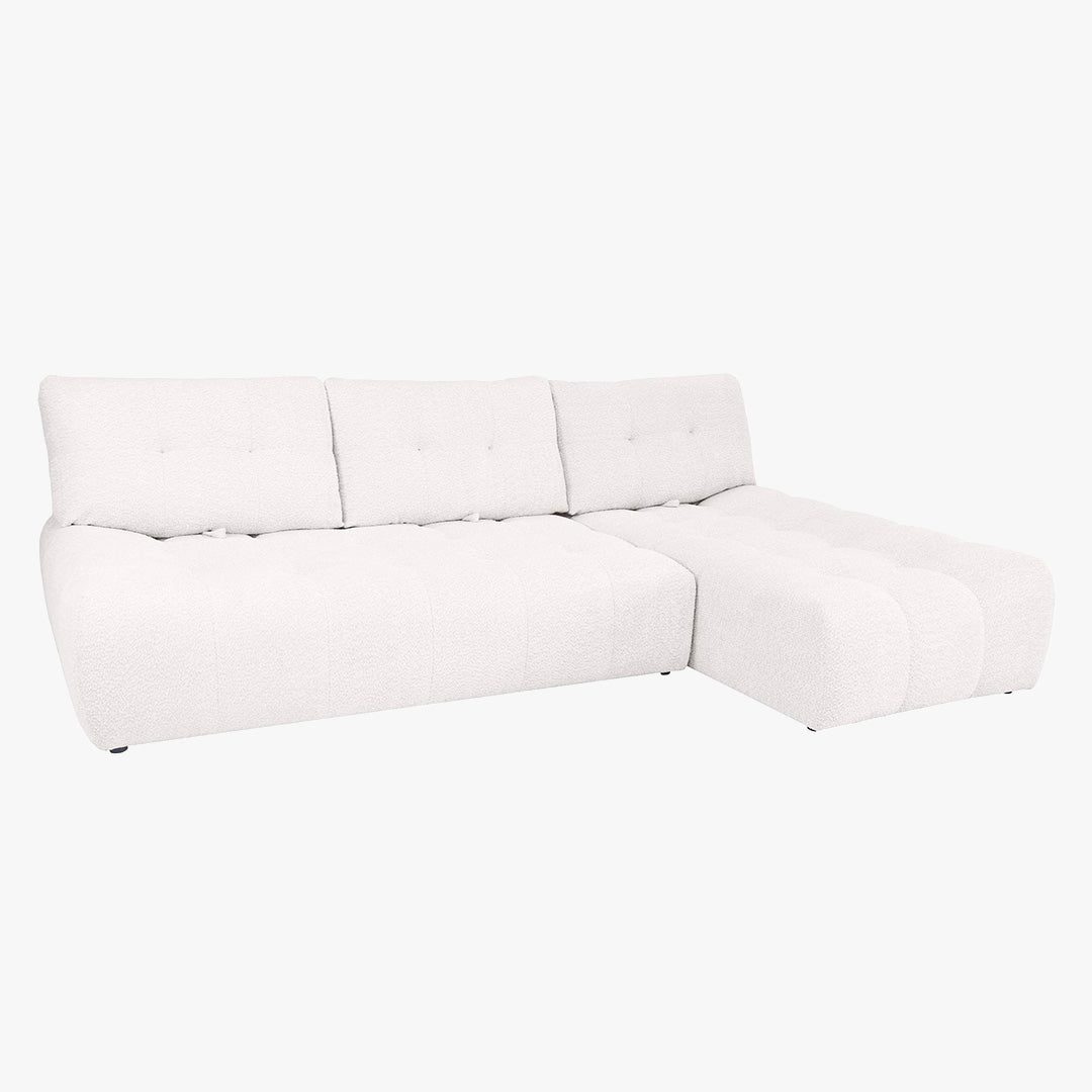DALIA Canapé d'angle avec dossier amovible en tissu blanc écru  - Angle droit - Canapés d'angle - Mobilier Deco
