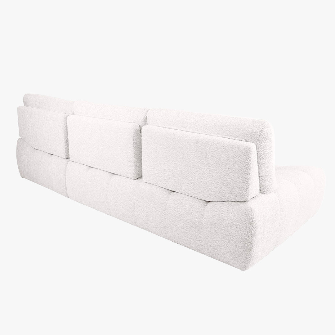 DALIA Canapé d'angle avec dossier amovible en tissu blanc écru  - Angle droit - Canapés d'angle - Mobilier Deco