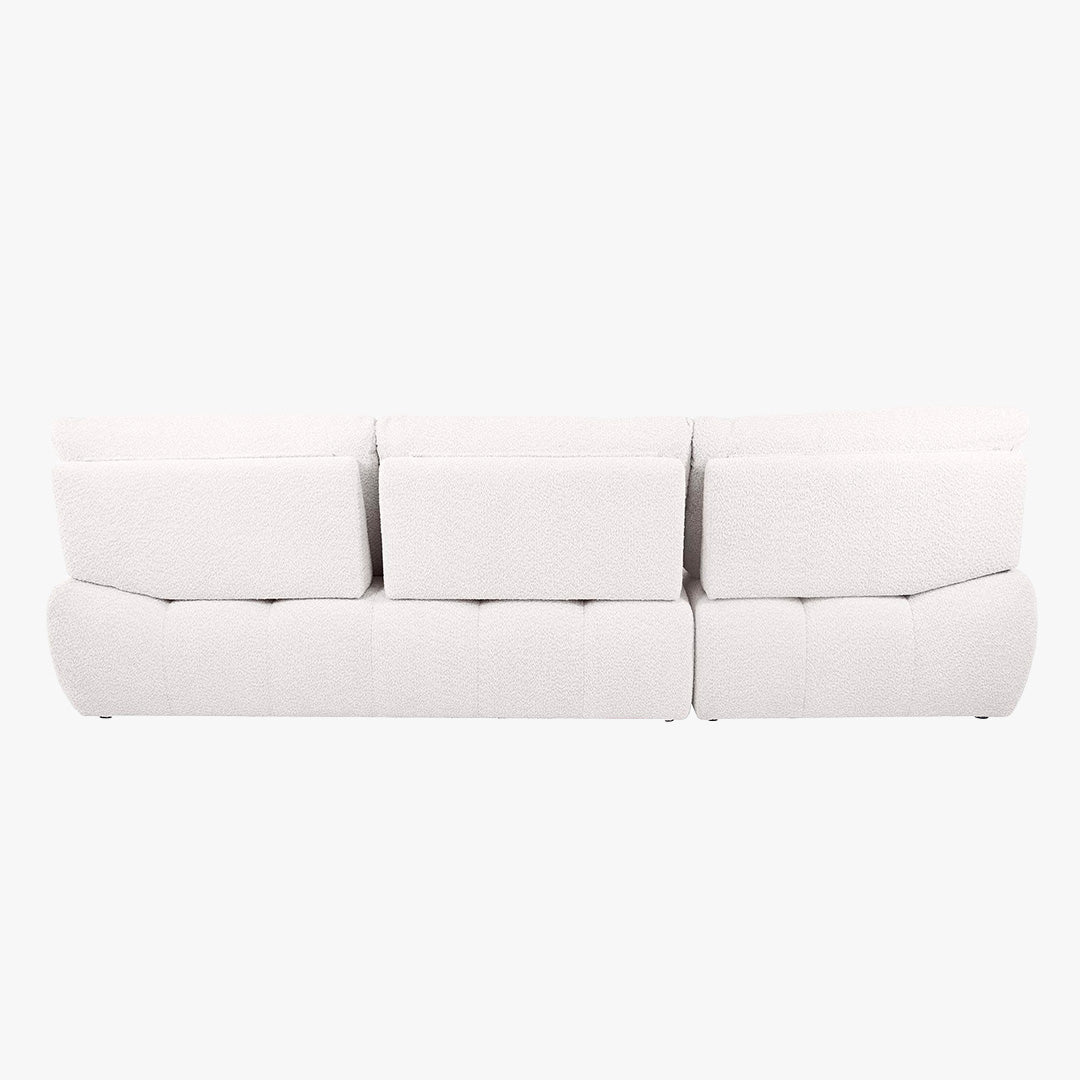 DALIA Canapé d'angle avec dossier amovible en tissu blanc écru - Angle gauche - Canapés d'angle - Mobilier Deco