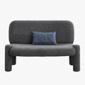 DANITA Canapé 2 places design effet peau de mouton anthracite