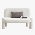 DANITA Canapé 2 places design effet peau de mouton blanc écru