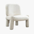 DANITA Fauteuil design effet peau de mouton blanc écru