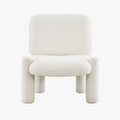 DANITA Fauteuil design effet peau de mouton blanc écru