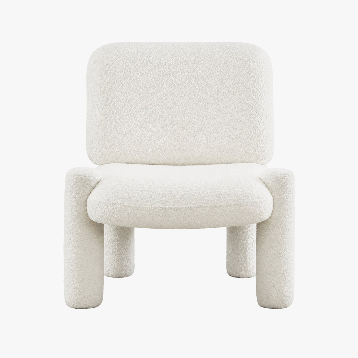 DANITA Fauteuil design effet peau de mouton blanc écru - Fauteuils - Mobilier Deco