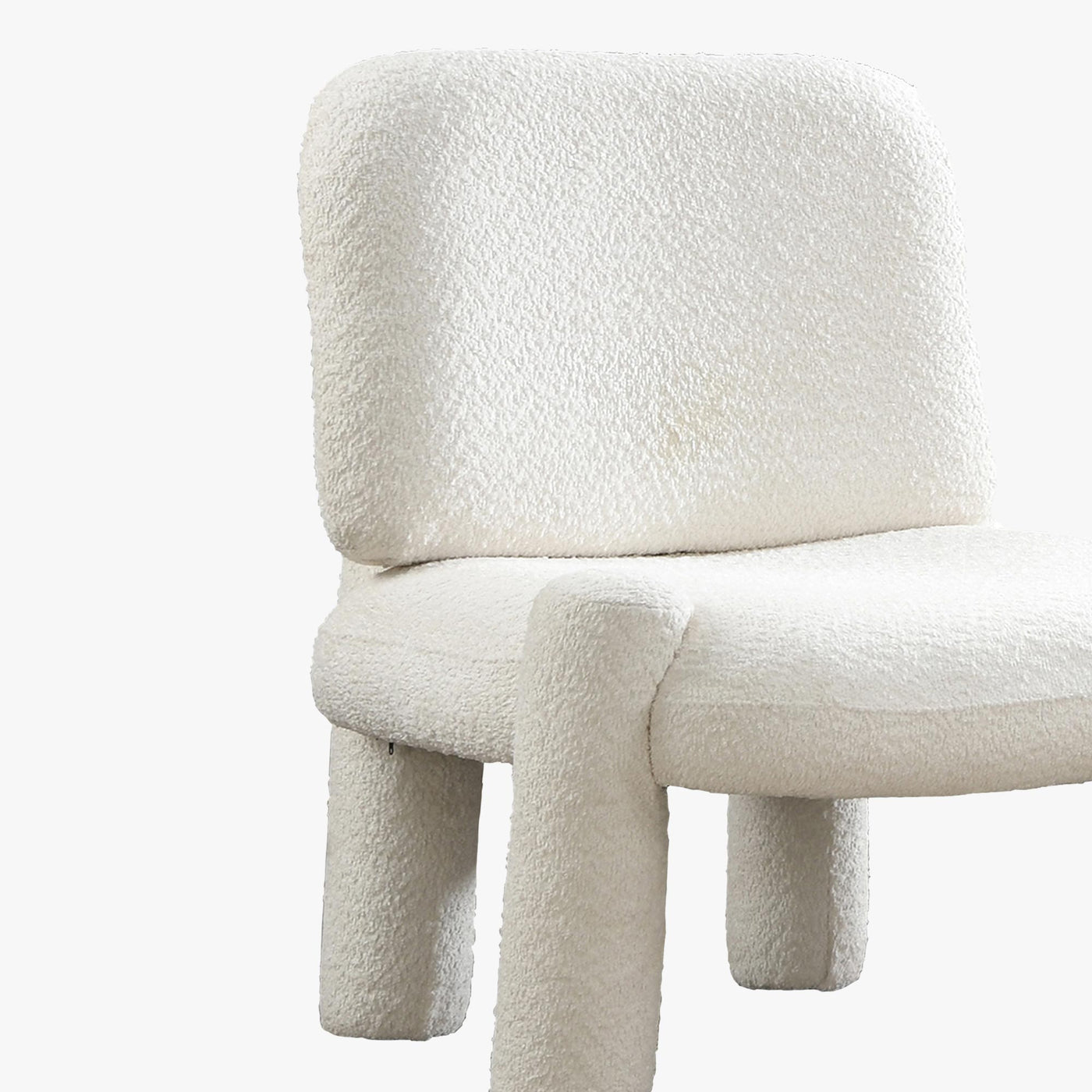 DANITA Fauteuil design effet peau de mouton blanc écru - Fauteuils - Mobilier Deco