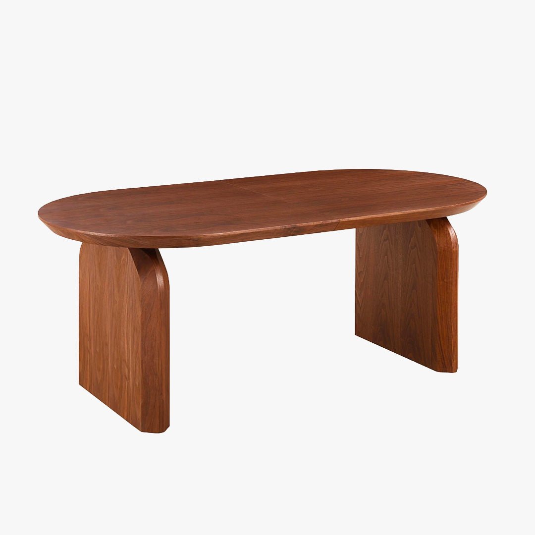 DANTE Table à manger ovale extensible couleur bois foncé 200-300 cm - Table à manger - Mobilier Deco