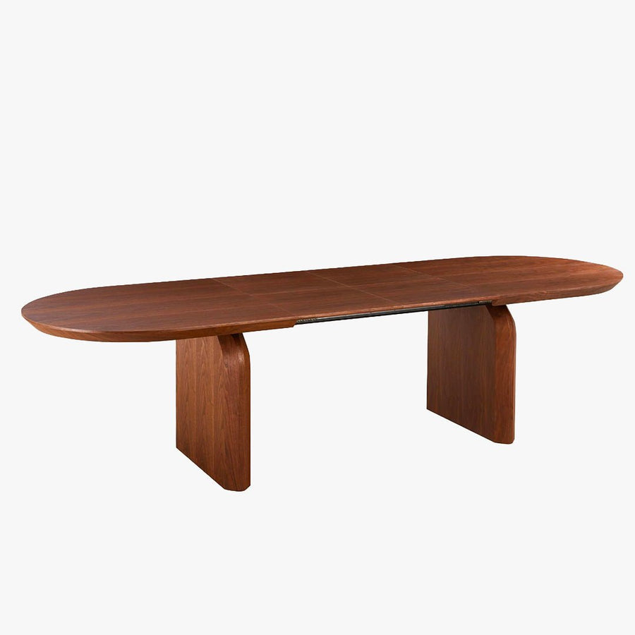 DANTE Table à manger ovale extensible couleur bois foncé 200-300 cm — aperçu vidéo