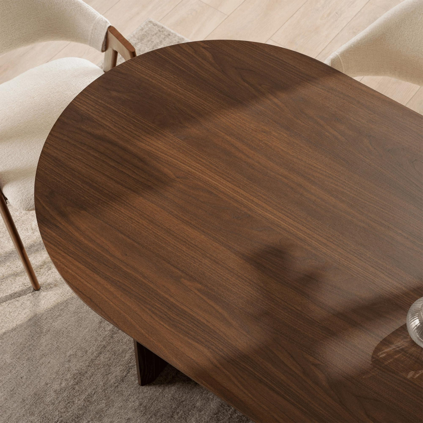 DANTE Table à manger ovale extensible couleur bois foncé 200-300 cm - Table à manger - Mobilier Deco