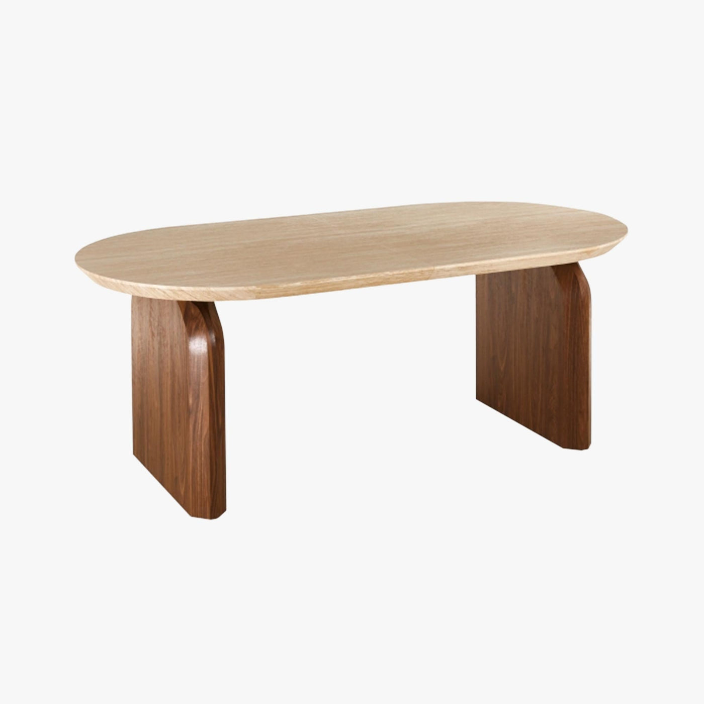 DANTE Table à manger ovale extensible couleur travertin et bois foncé 200-300 cm - Table à manger - Mobilier Deco