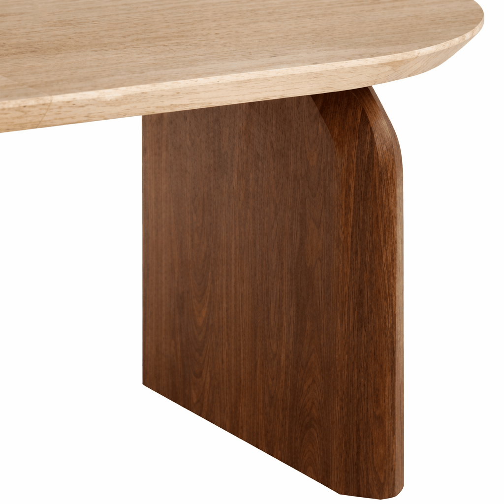 DANTE Table à manger ovale extensible couleur travertin et bois foncé 200-300 cm - Table à manger - Mobilier Deco