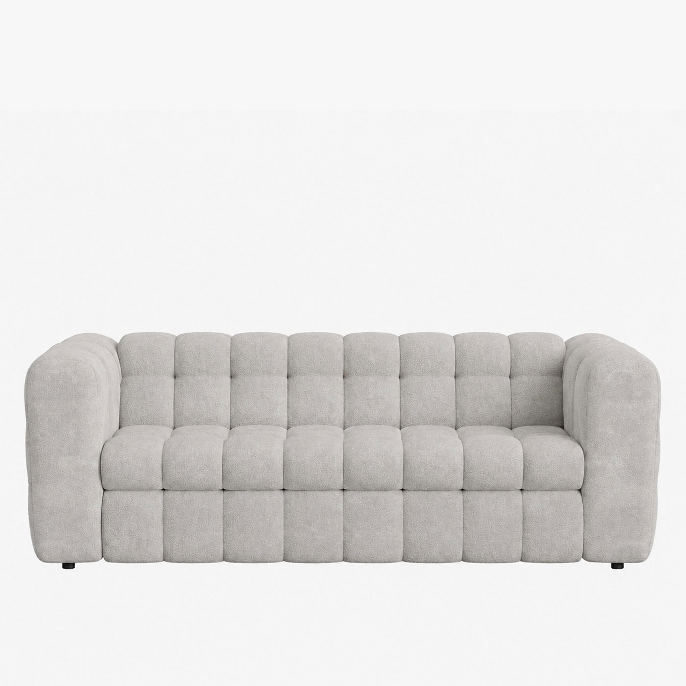 DARIA Canapé 3 places convertible en tissu matelassé gris matelas 14 cm - Canapés convertibles - Mobilier Deco