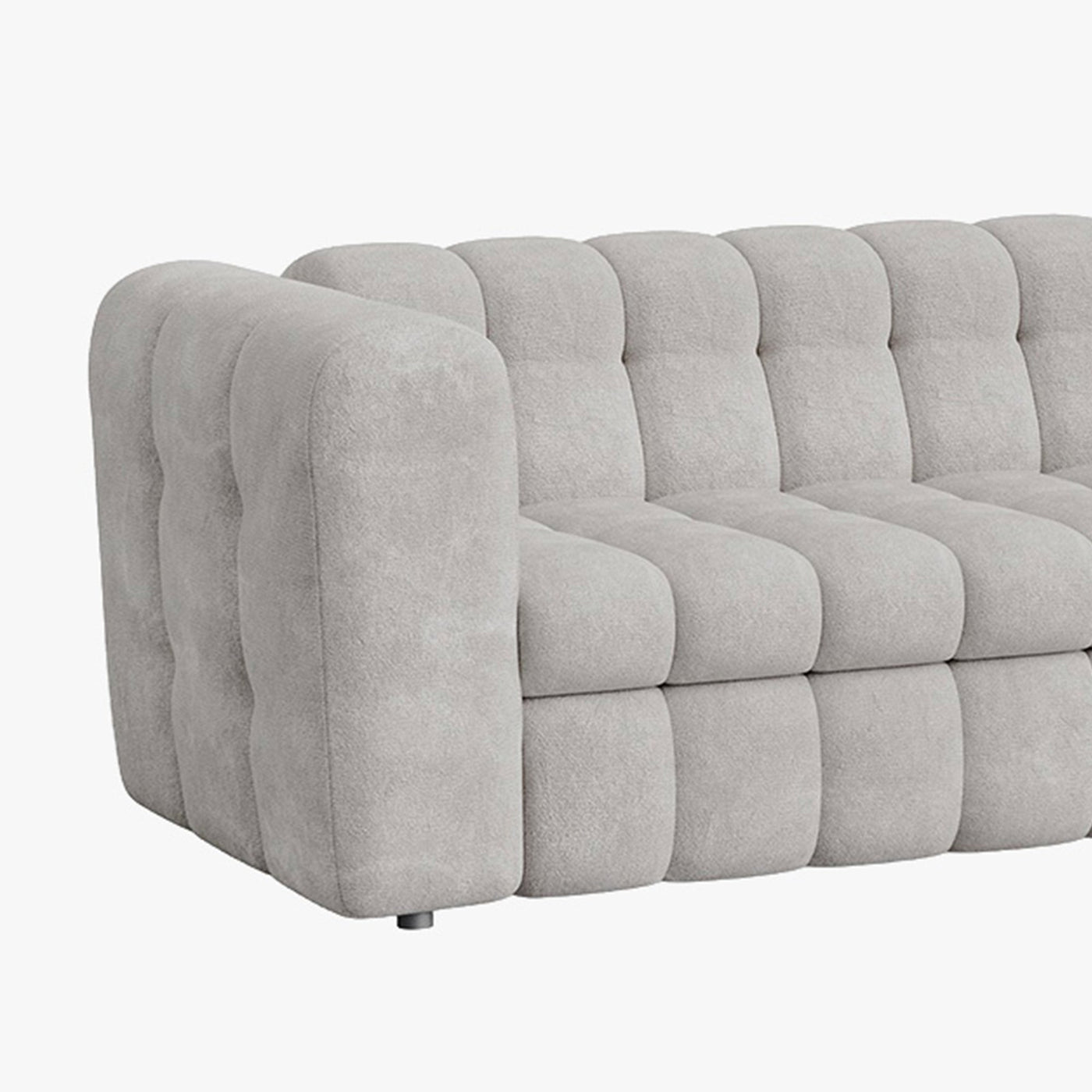 DARIA Canapé 3 places convertible en tissu matelassé gris matelas 14 cm - Canapés convertibles - Mobilier Deco