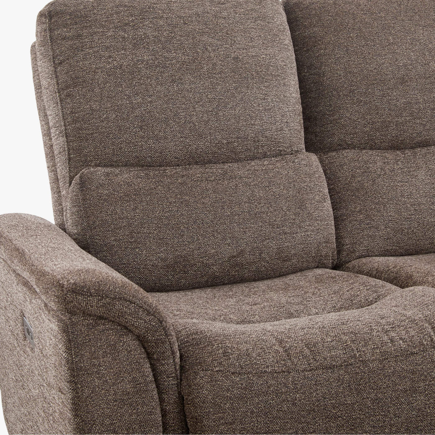 DAVY Canapé d'angle relax électrique en tissu marron - Angle droit - Canapé relax - Mobilier Deco