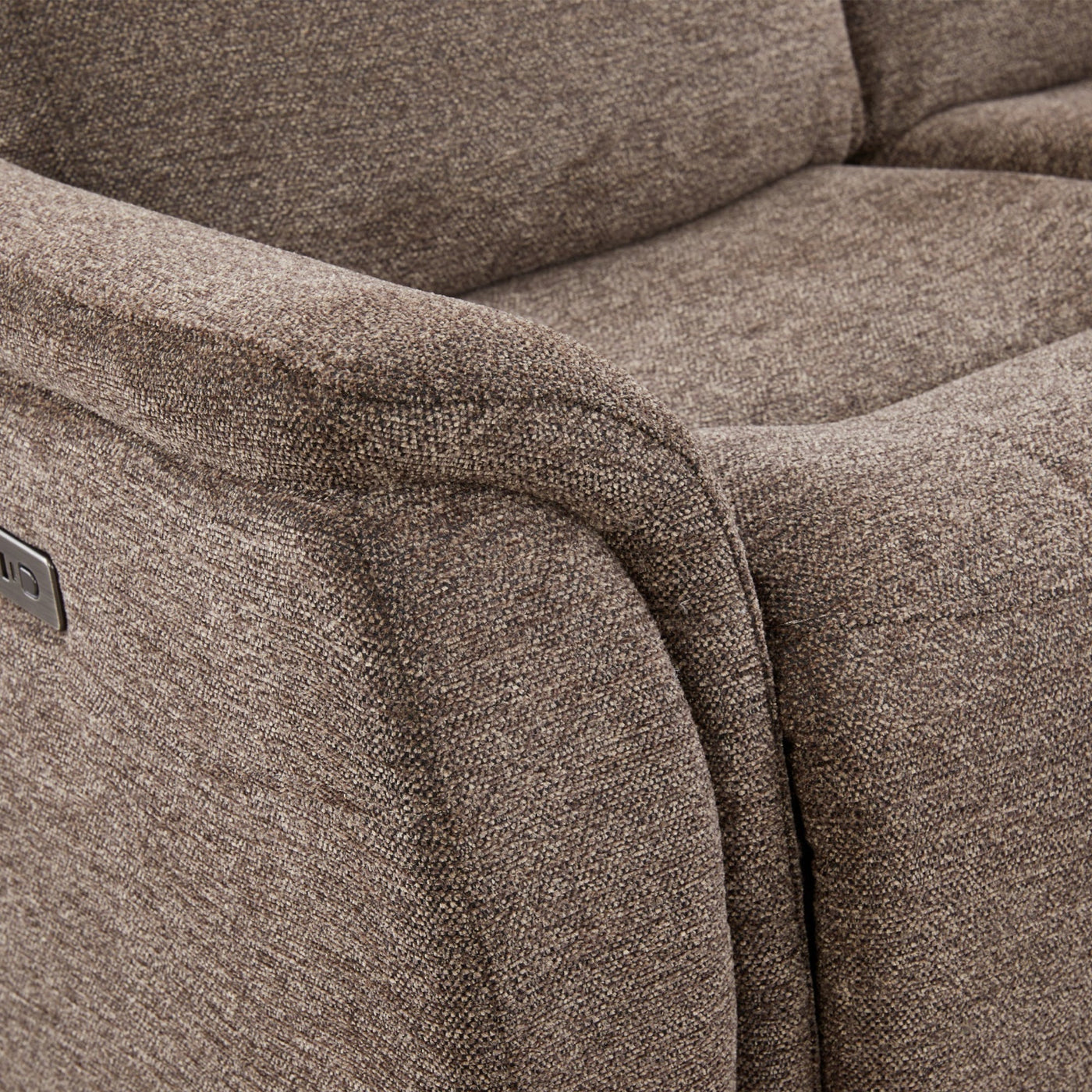 DAVY Canapé d'angle relax électrique en tissu marron - Angle droit - Canapé relax - Mobilier Deco