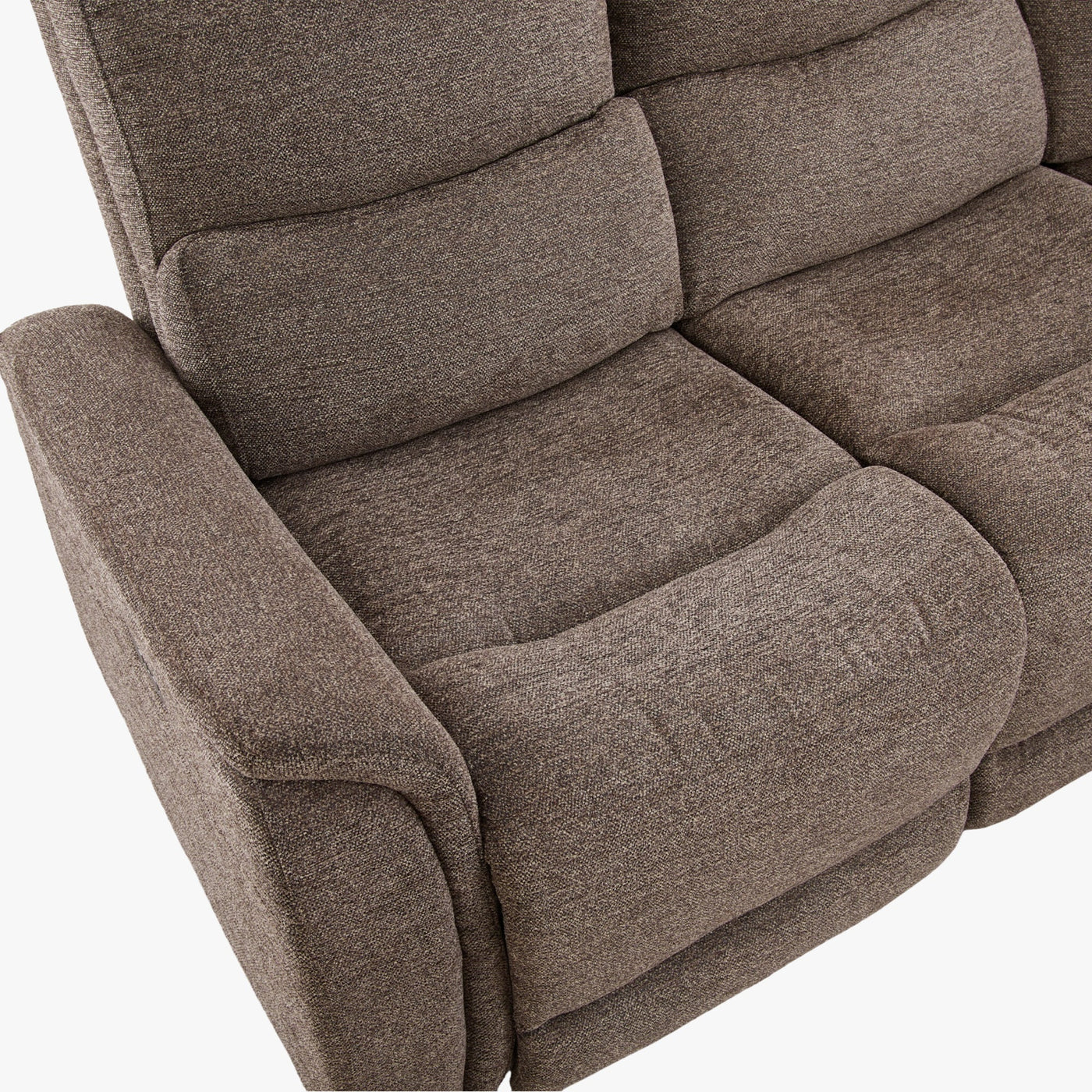 DAVY Canapé d'angle relax électrique en tissu marron - Angle droit - Canapé relax - Mobilier Deco