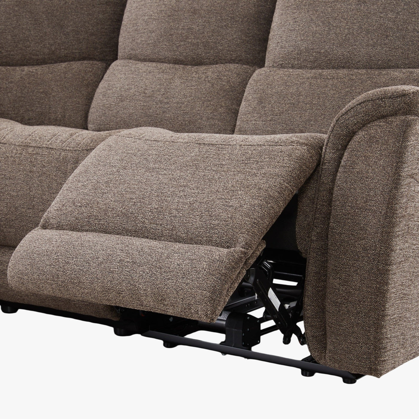 DAVY Canapé d'angle relax électrique en tissu marron - Angle gauche - Canapé relax - Mobilier Deco
