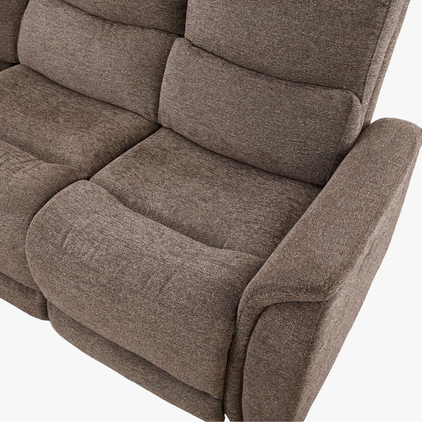 DAVY Canapé d'angle relax électrique en tissu marron - Angle gauche - Canapé relax - Mobilier Deco