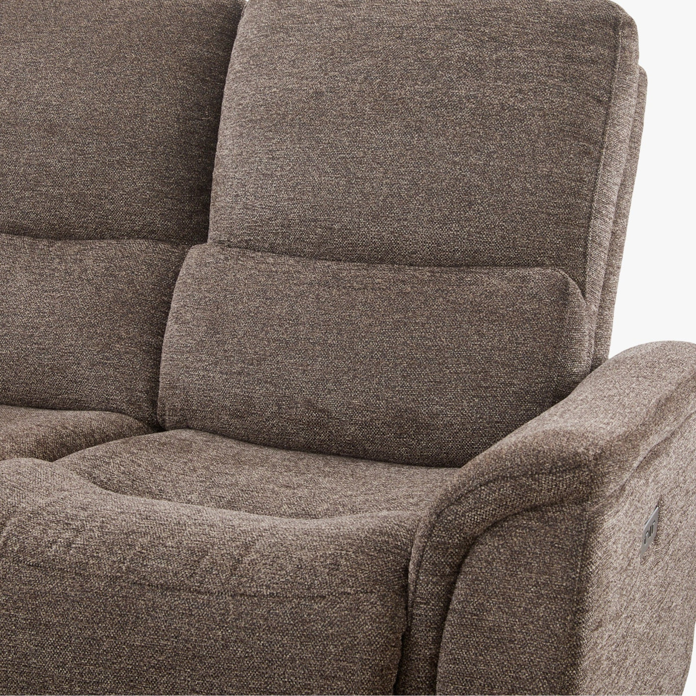 DAVY Canapé d'angle relax électrique en tissu marron - Angle gauche - Canapé relax - Mobilier Deco