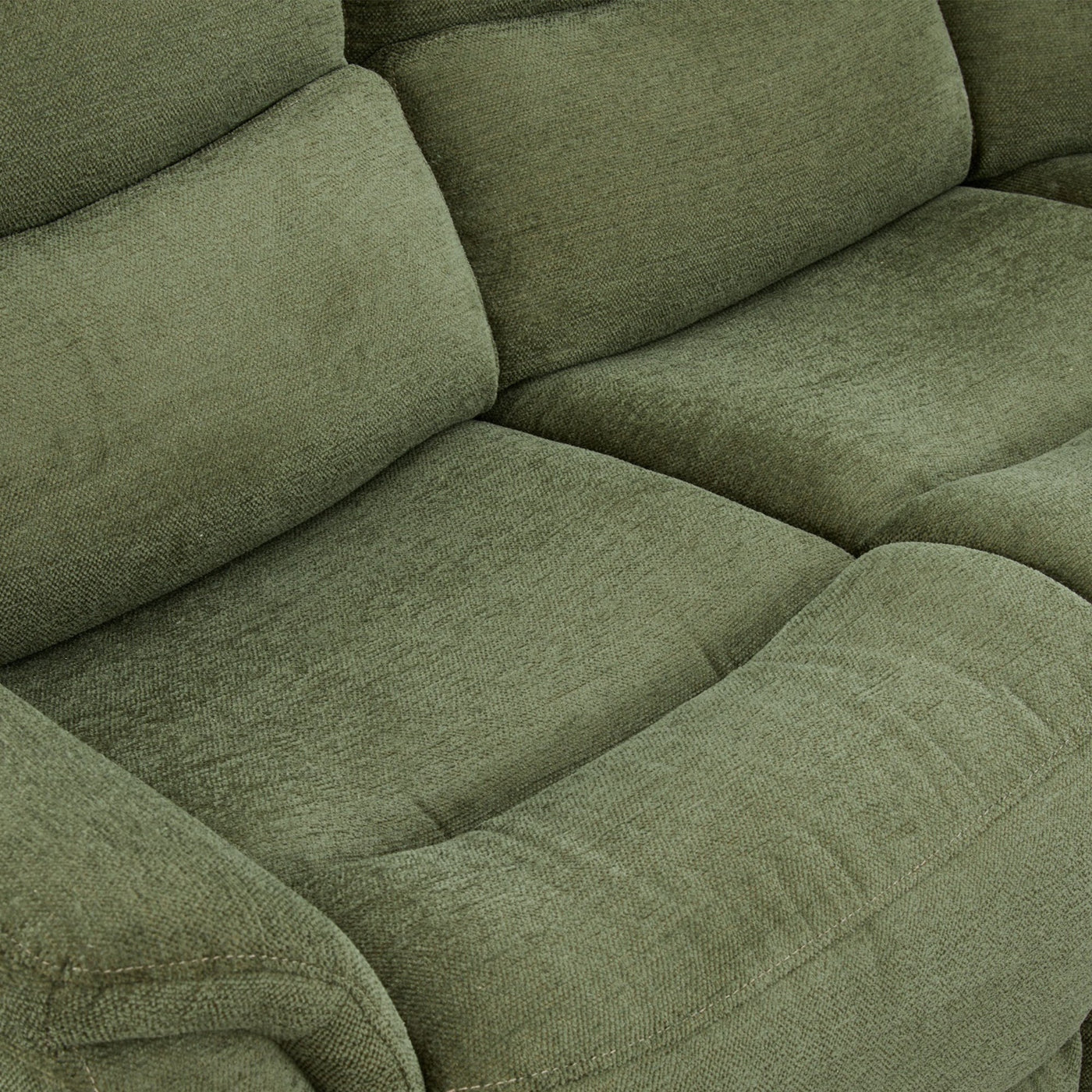DAVY Canapé d'angle relax électrique en tissu vert - Angle droit - Canapé relax - Mobilier Deco