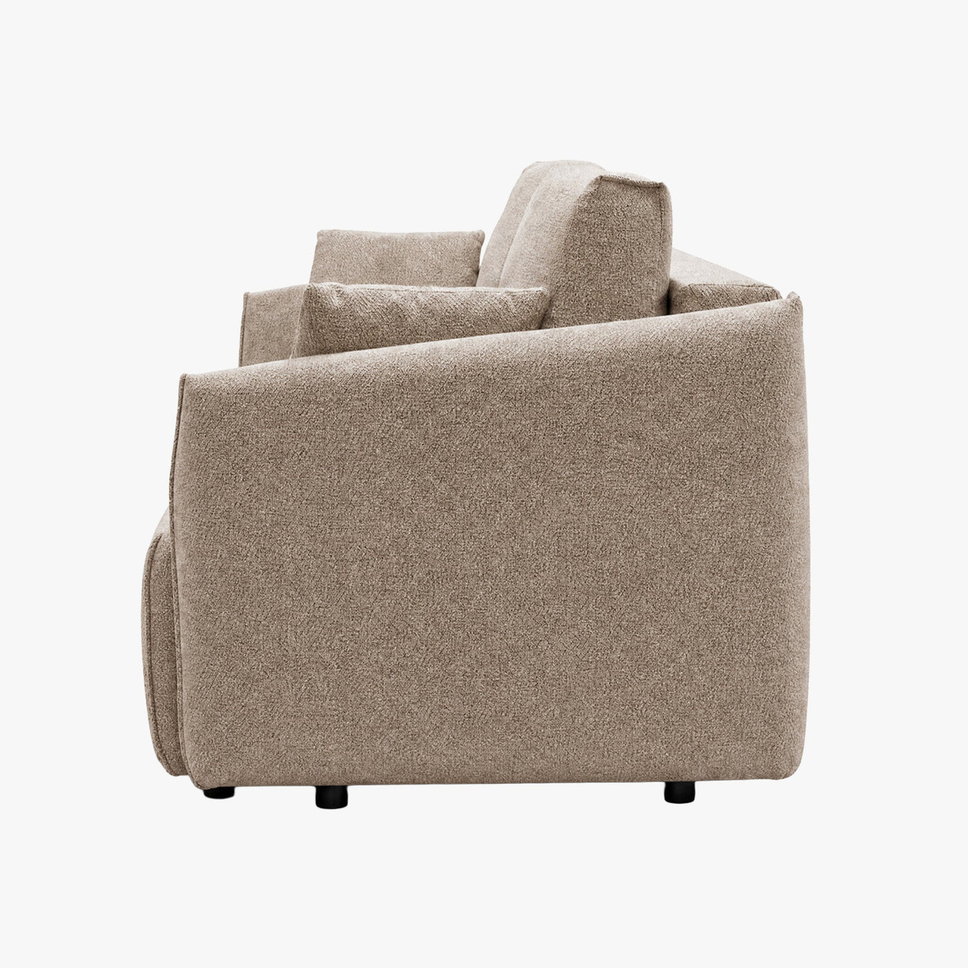 DAYLA Canapé 3 places convertible en tissu taupe - Canapés convertibles - Mobilier Deco