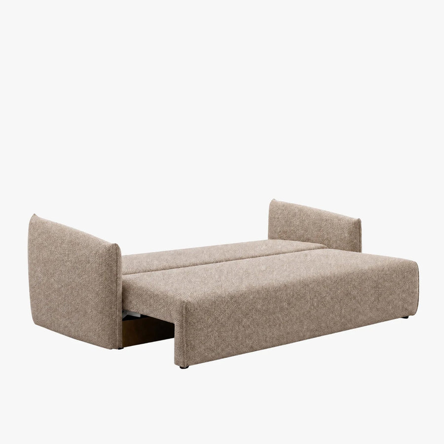 DAYLA Canapé 3 places convertible en tissu taupe — aperçu vidéo