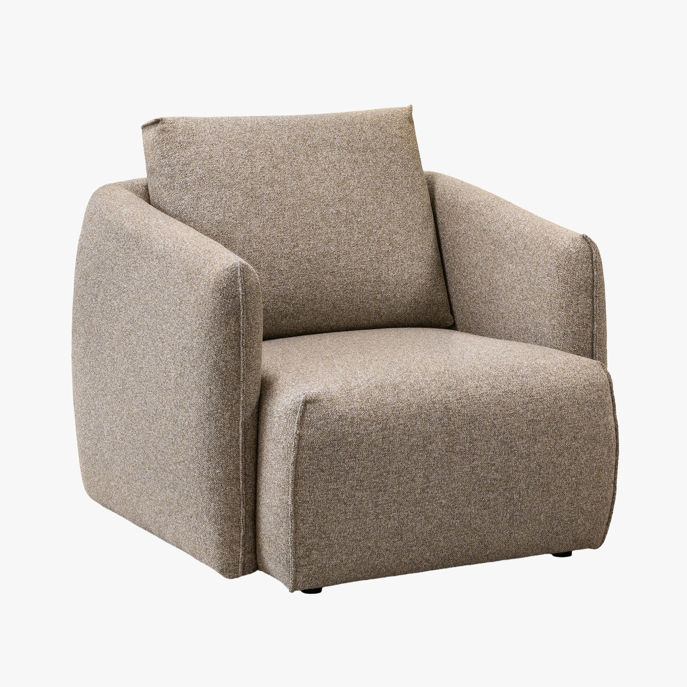 DAYLA Fauteuil en tissu taupe - Fauteuils - Mobilier Deco