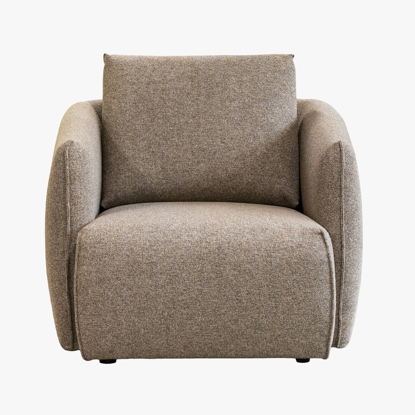 DAYLA Fauteuil en tissu taupe - Fauteuils - Mobilier Deco