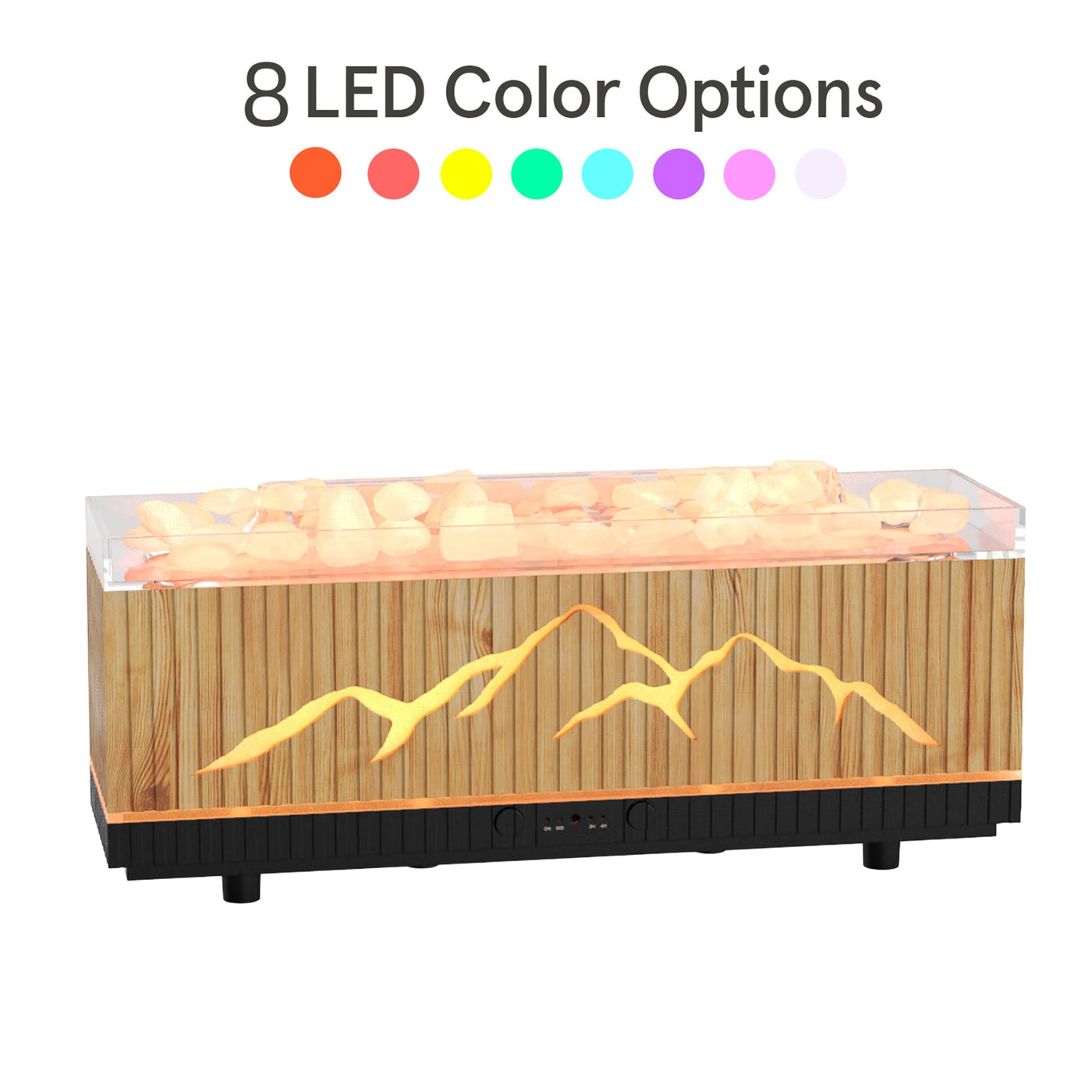 DEBY Diffuseur d'huiles essentielles avec pierres à LED couleur bois - Diffuseurs - Mobilier Deco