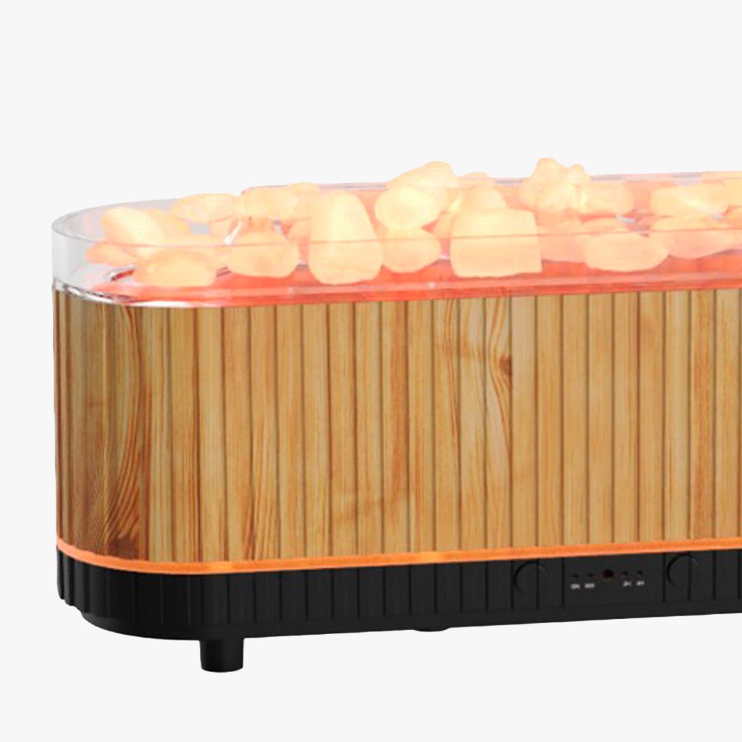 DERYA Diffuseur d'huiles essentielles avec pierres à LED couleur bois - Diffuseurs - Mobilier Deco