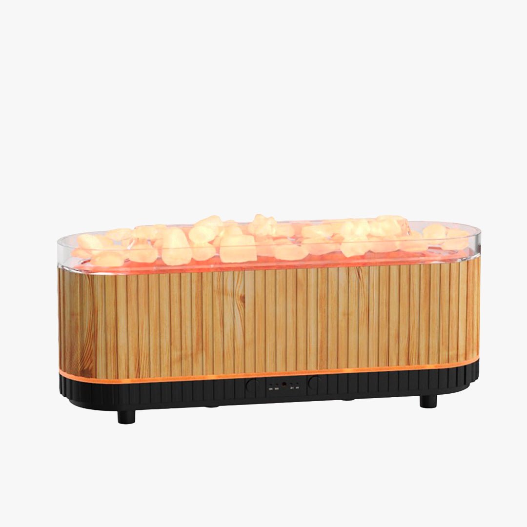 DERYA Diffuseur d'huiles essentielles avec pierres à LED couleur bois - Diffuseurs - Mobilier Deco