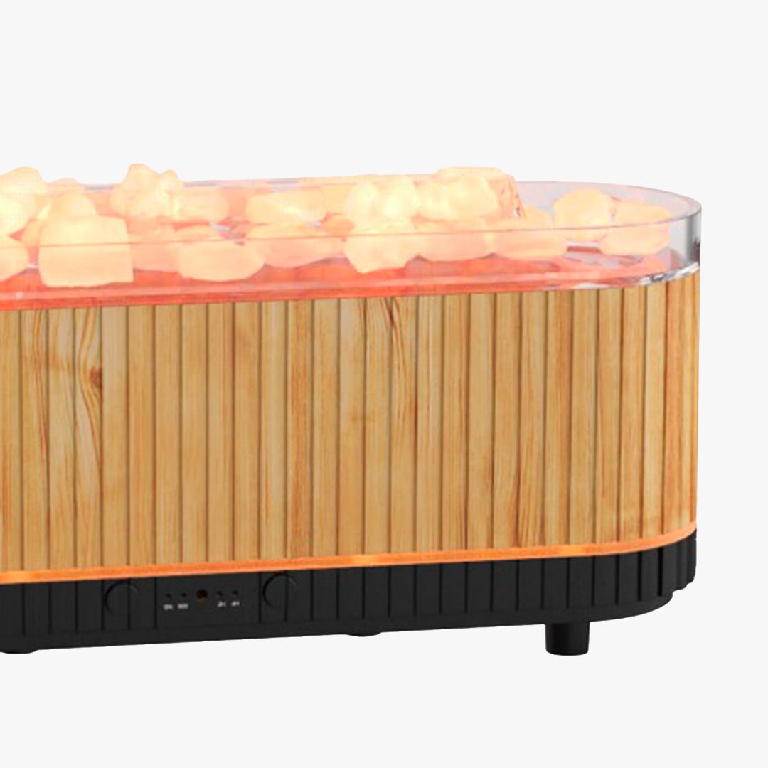 DERYA Diffuseur d'huiles essentielles avec pierres à LED couleur bois - Diffuseurs - Mobilier Deco