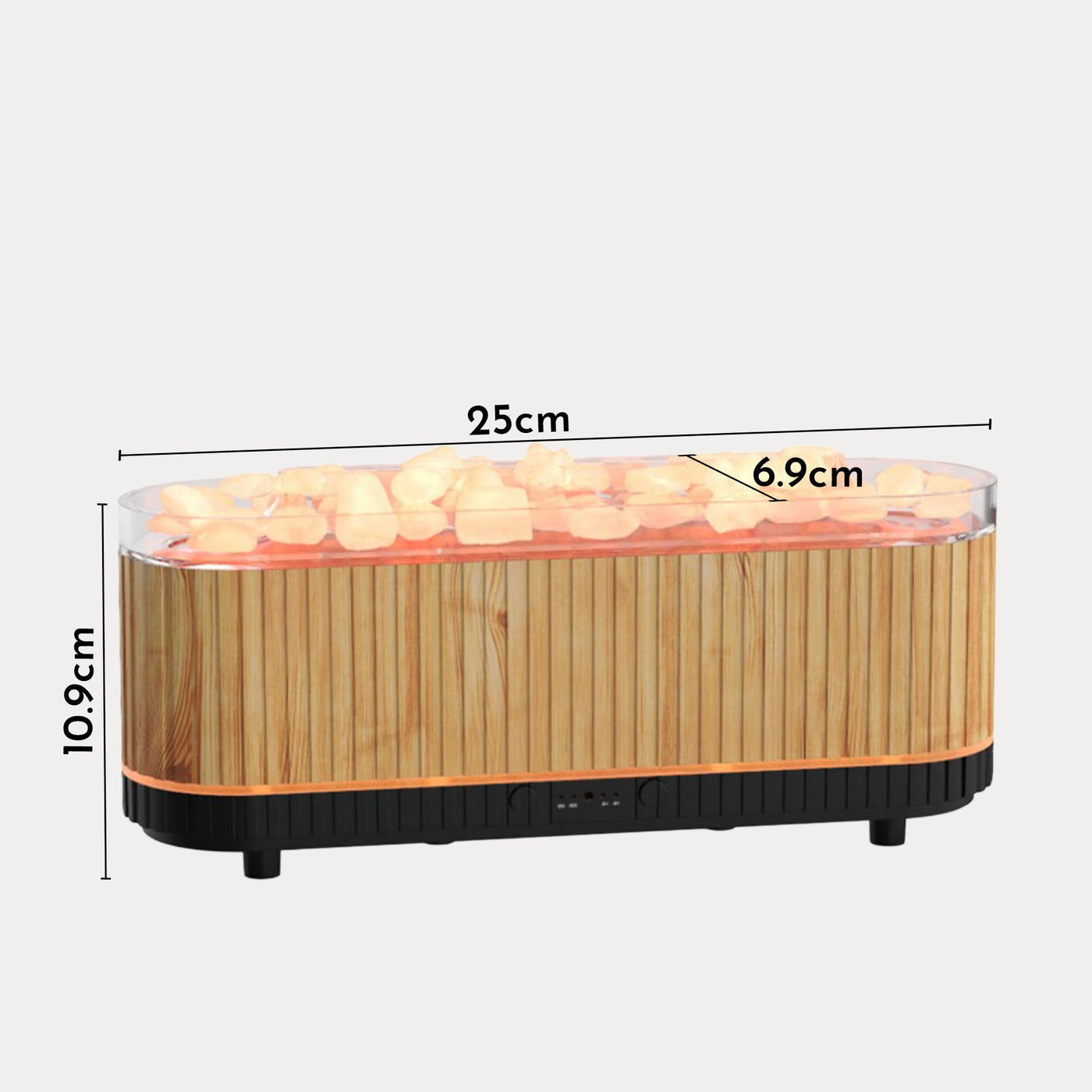 DERYA Diffuseur d'huiles essentielles avec pierres à LED couleur bois - Diffuseurs - Mobilier Deco