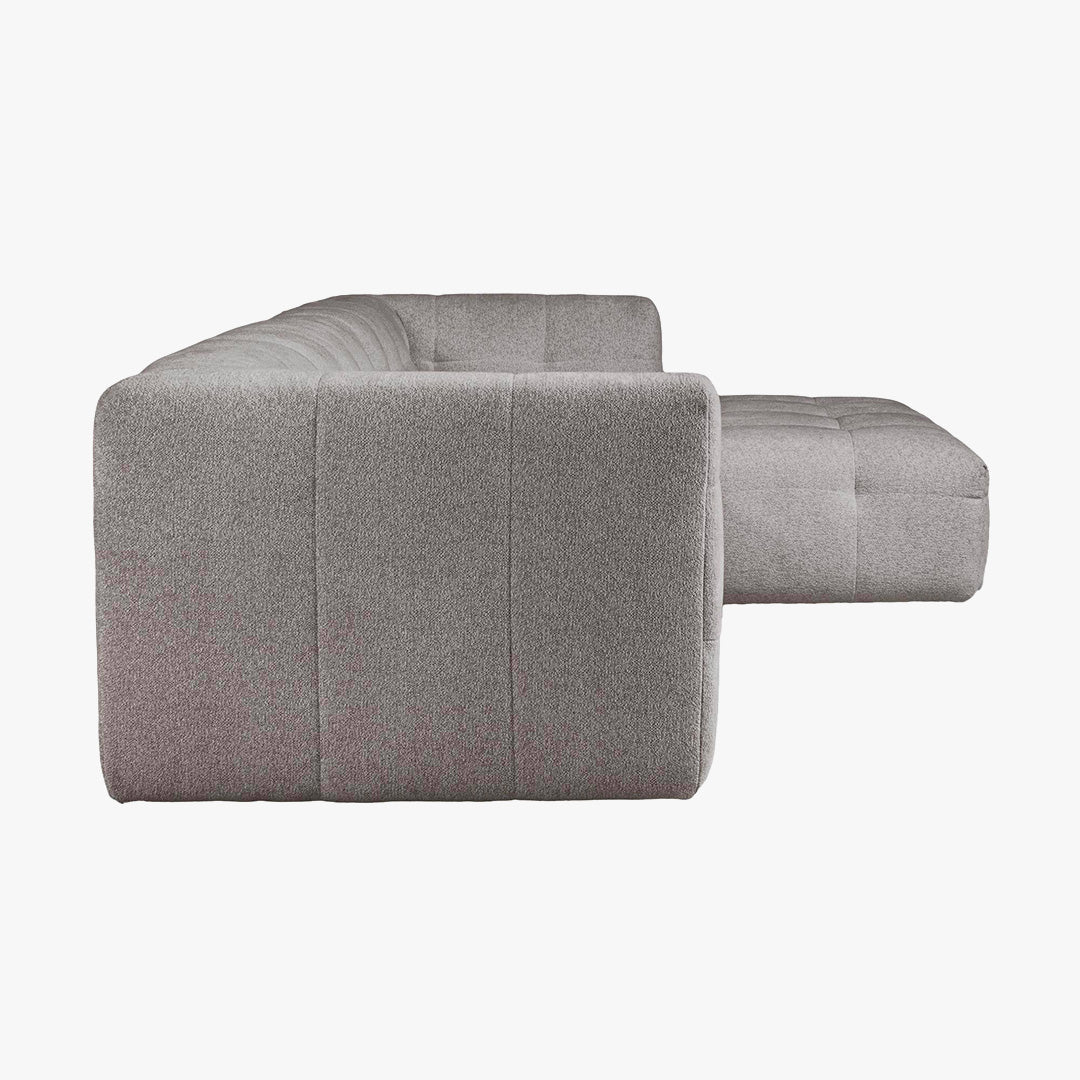 DEYNA Canapé d’angle en tissu capitonné gris foncé - Angle droit - Canapés d'angle - Mobilier Deco