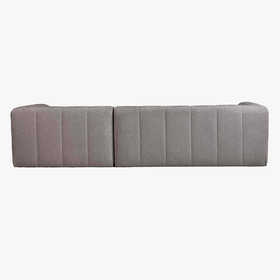 DEYNA Canapé d’angle en tissu capitonné gris foncé - Angle droit - Canapés d'angle - Mobilier Deco