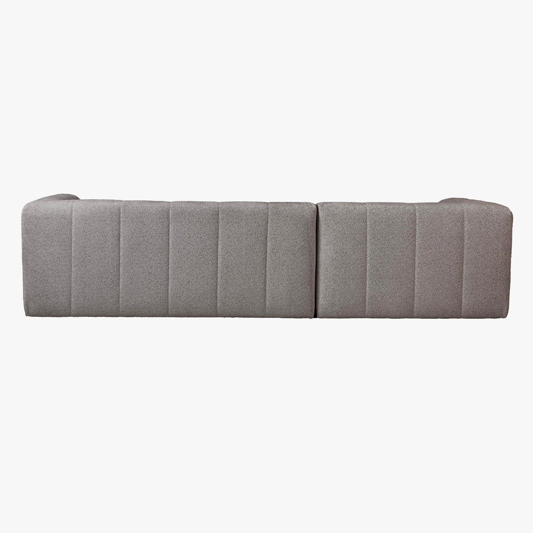 DEYNA Canapé d’angle en tissu capitonné gris foncé - Angle gauche - Canapés d'angle - Mobilier Deco