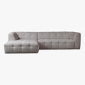 DEYNA Canapé d’angle en tissu capitonné gris foncé - Angle gauche