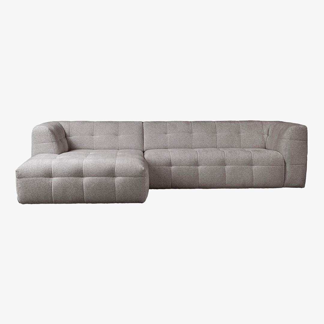 DEYNA Canapé d’angle en tissu capitonné gris foncé - Angle gauche - Canapés d'angle - Mobilier Deco