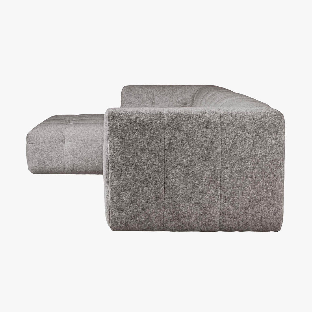 DEYNA Canapé d’angle en tissu capitonné gris foncé - Angle gauche - Canapés d'angle - Mobilier Deco
